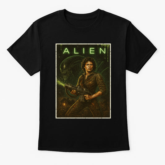 Alien “Xenomorph Legacy” Graphic Tee – Vintage Sci-Fi Horror Movie T-Shirt for Classic Film Fans