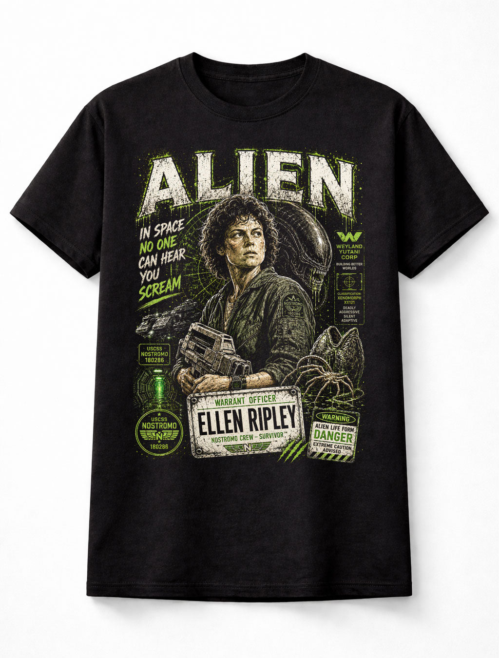 Alien Ellen Ripley Xenomorph Nostromo Sci-Fi Horror Unisex T-Shirt