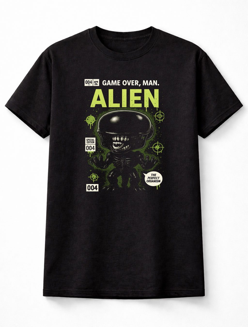 Alien “Game Over, Man” Horror Movie Parody Unisex Black Graphic Tee