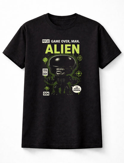 Alien “Game Over, Man” Horror Movie Parody Unisex Black Graphic Tee