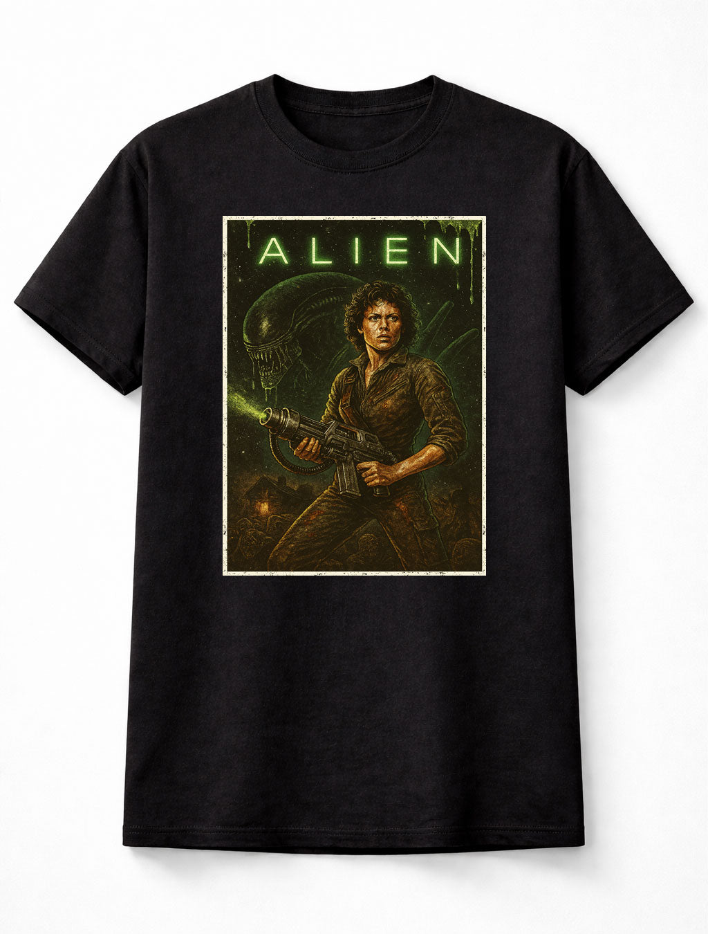 Alien Movie Ellen Ripley vs Xenomorph Sci-Fi Horror Classic Nostromo Survivor Adults & Kids Unisex T-Shirt