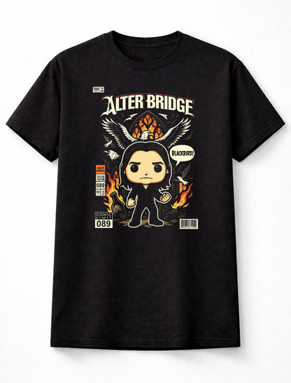 Myles Kennedy Alter Bridge T-Shirt Blackbird Rock Chibi Unisex Black Graphic Tee