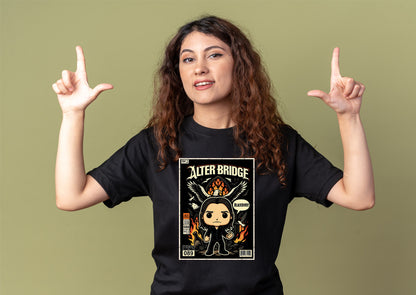 Myles Kennedy Alter Bridge T-Shirt Blackbird Rock Chibi Unisex Black Graphic Tee