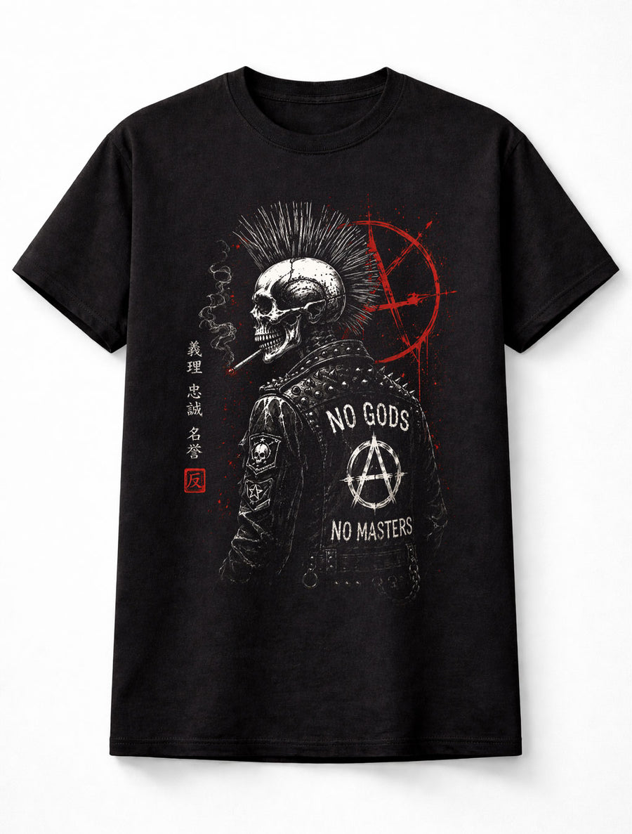 Punk Skeleton Anarchy Skull Gothic Horror Rock Unisex T-Shirt