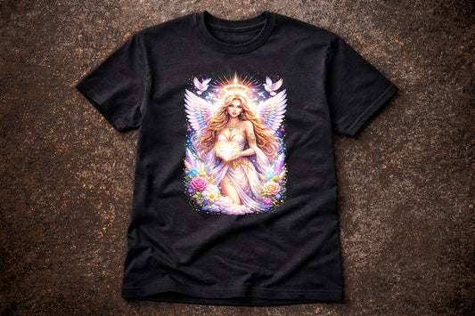 Celestial Angel Heart Art Psychedelic Trippy Gothic Unisex Graphic T-Shirt