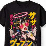 Anime Goth Angel Girl Graphic Japanese Manga Retro Unisex T-Shirt