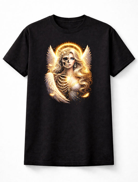 Angel T-Shirt Angelic Wings Archangel Halo Skull Skeleton Unisex Tee Adults & Kids Unisex T-Shirt