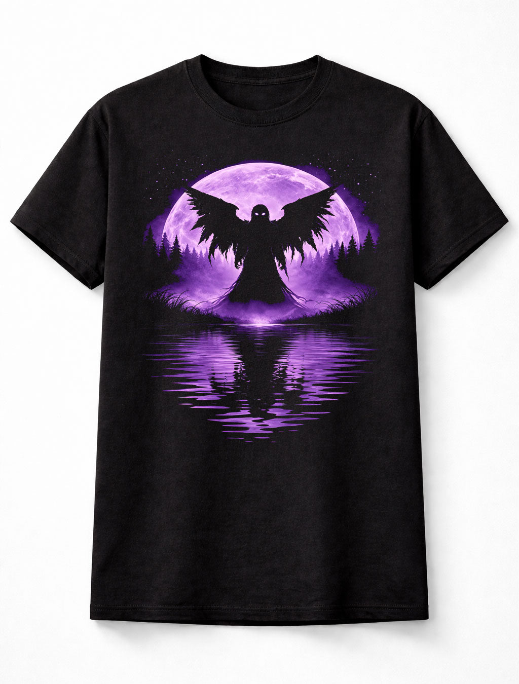 Angel Purple Moon Gothic Fantasy Horror Graphic Unisex T-Shirt