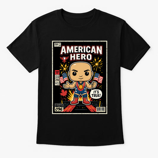 Kurt Angle “American Hero” Funko Pop Style Unisex T-Shirt WWE Retro Comic Style Tee