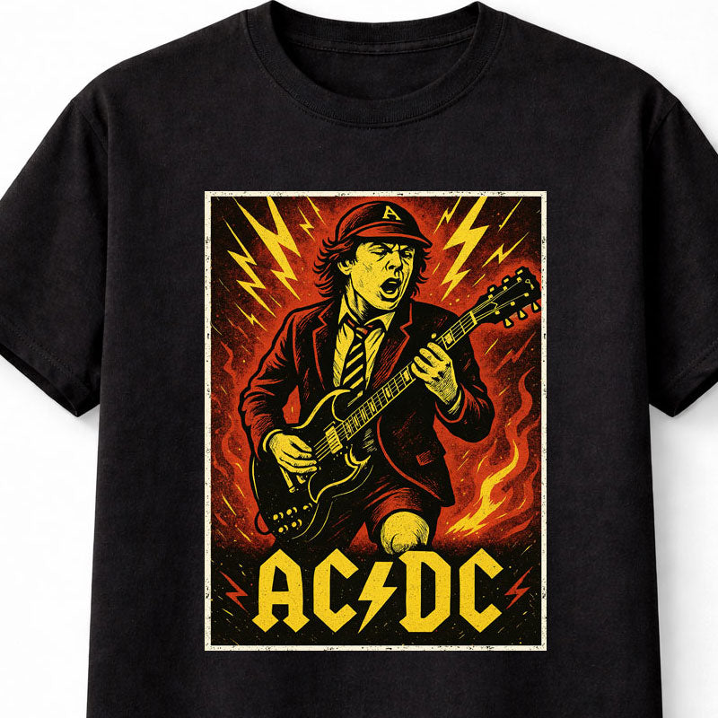 AC/DC Angus Young The Schoolboy Rocker High Voltage Legend Adults & Kids Unisex T-Shirt