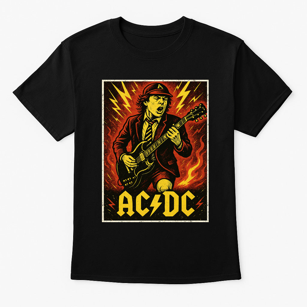 AC/DC – Angus Young Unisex T-Shirt Classic Rock Band Merch Tee