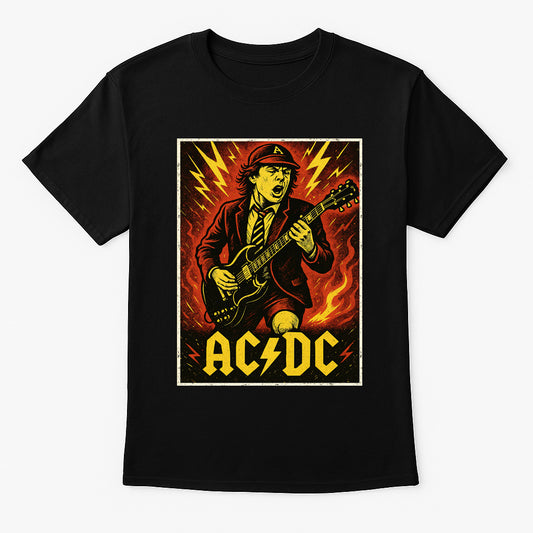 AC/DC – Angus Young Unisex T-Shirt Classic Rock Band Merch Tee