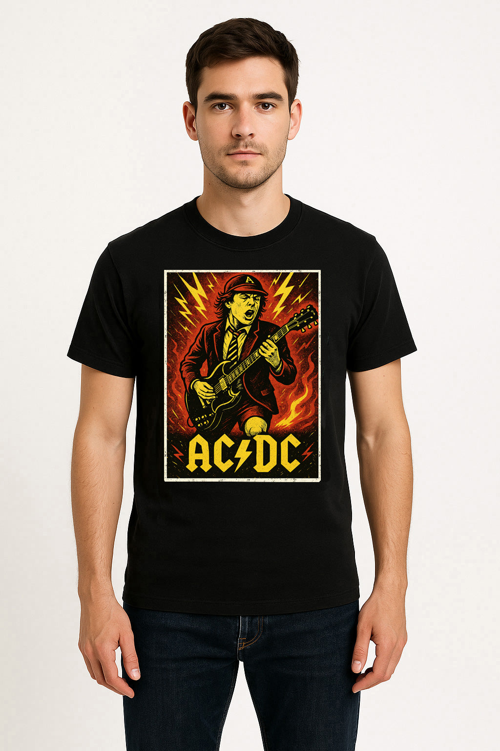 AC/DC – Angus Young Unisex T-Shirt Classic Rock Band Merch Tee