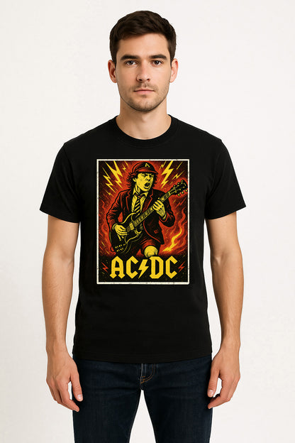 AC/DC – Angus Young Unisex T-Shirt Classic Rock Band Merch Tee