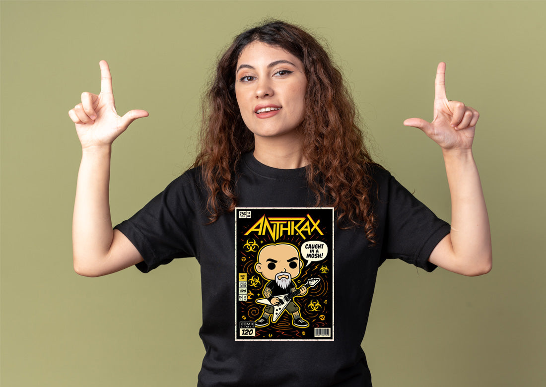 Anthrax T-Shirt Thrash Metal Mosh Unisex Black Graphic Tee