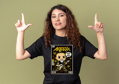 Anthrax T-Shirt Thrash Metal Mosh Unisex Black Graphic Tee