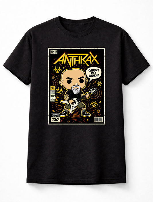 Anthrax T-Shirt Thrash Metal Mosh Unisex Black Graphic Tee