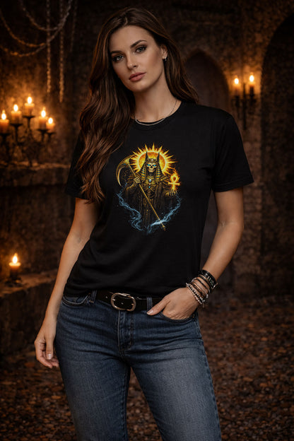 Anubis Egyptian God of the Dead Skull Skeleton T Shirt Gothic Dark Art Unisex