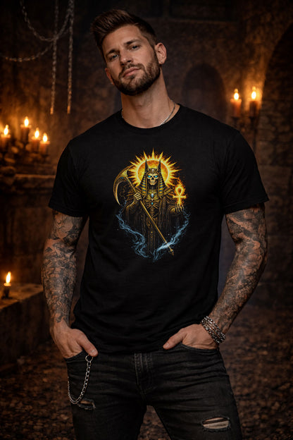Anubis Egyptian God of the Dead Skull Skeleton T Shirt Gothic Dark Art Unisex