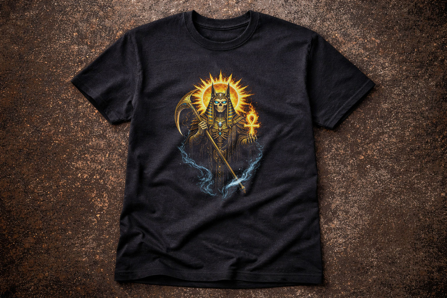 Anubis Egyptian God of the Dead Skull Skeleton T Shirt Gothic Dark Art Unisex