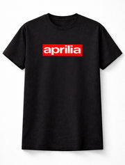 Aprilia Logo Graphic Unisex Motorcycle Racing Black T-Shirt