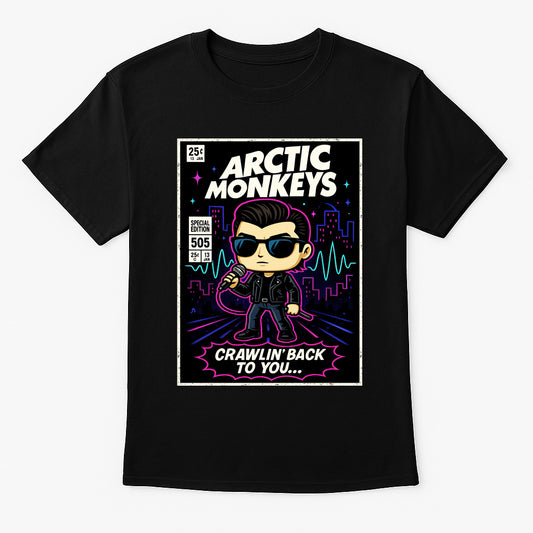 Arctic Monkeys Crawling Back to You Indie Rock Funko Pop Style Unisex T-Shirt