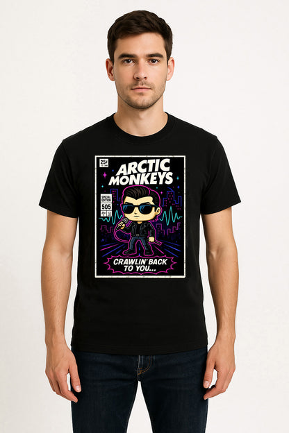 Arctic Monkeys Crawling Back to You Indie Rock Funko Pop Style Unisex T-Shirt