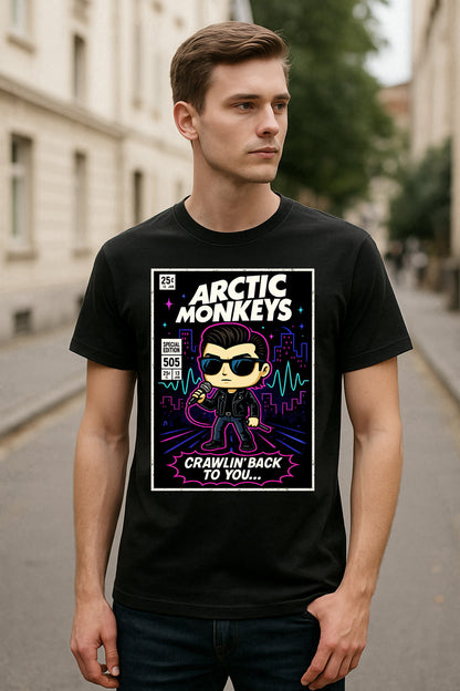 Arctic Monkeys Crawling Back to You Indie Rock Funko Pop Style Unisex T-Shirt