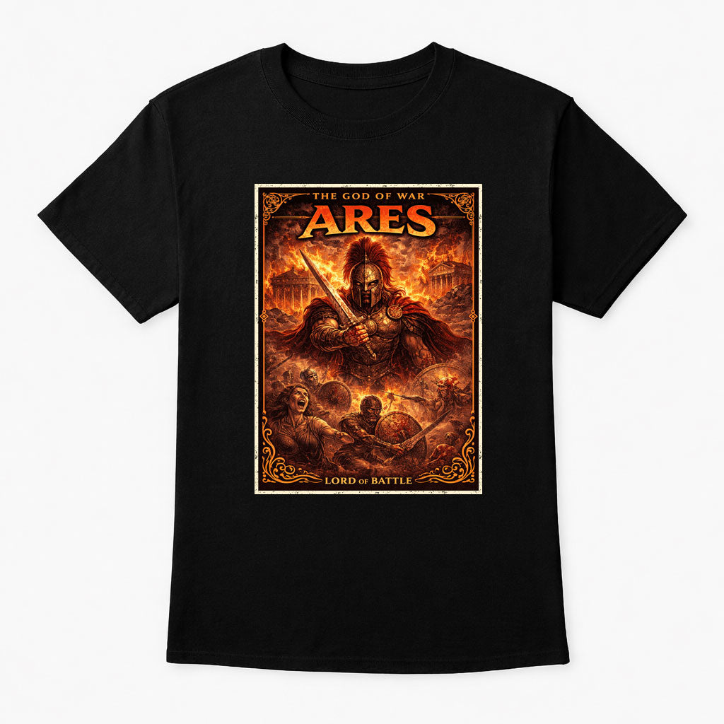 Ares God of War Unisex T-Shirt Gothic Mythology Warrior Battle Art Tee