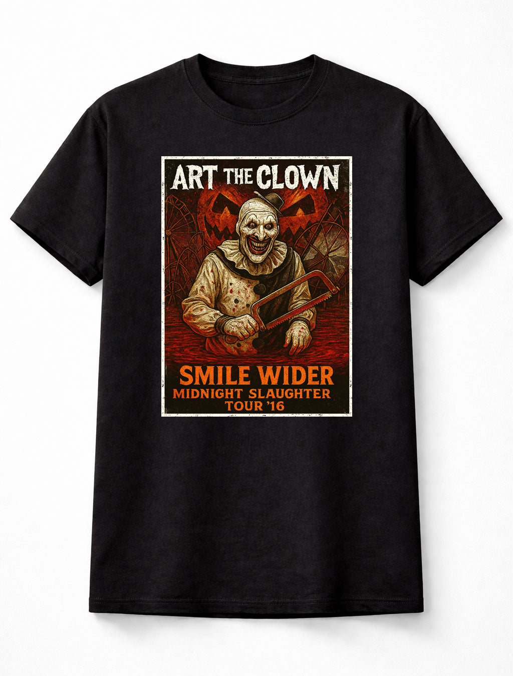 Terrifier Art the Clown Smile Wider Midnight Slaughter Horror Movie Villain Adults & Kids Unisex T-Shirt