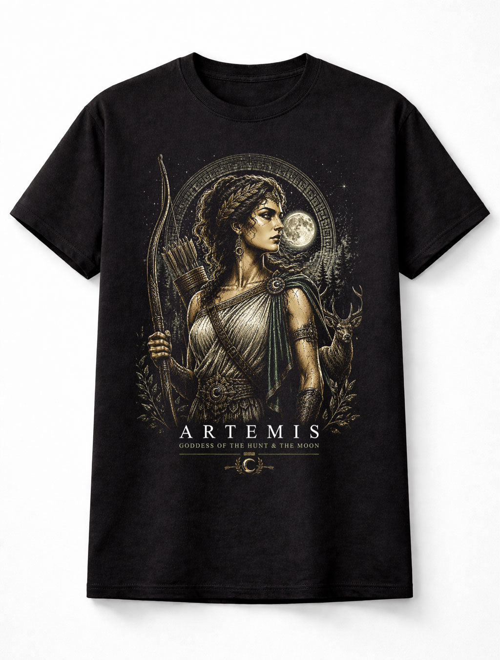 Artemis Greek Goddess of the Hunt Moon Mythology Unisex T-Shirt