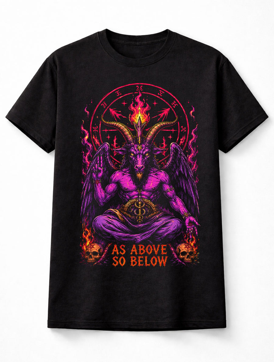 Baphomet Occult Gothic Demon Sigil As Above So Below Unisex T-Shirt
