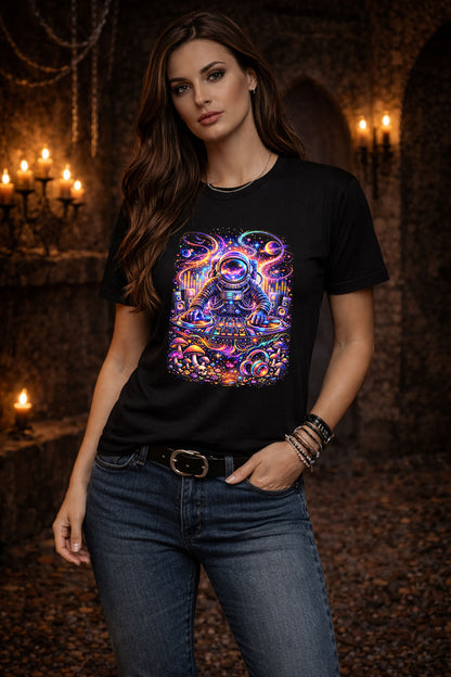 Cosmic Astronaut DJ Art Psychedelic Trippy Gothic Unisex Graphic T-Shirt