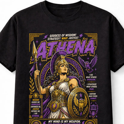Athena Greek Goddess of Wisdom Warrior Owl Unisex T-Shirt