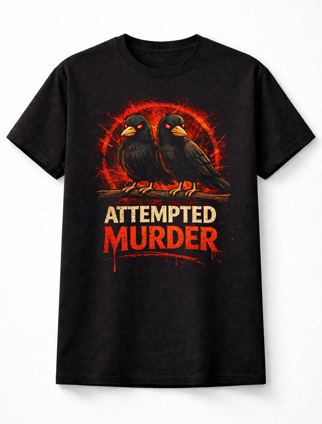 Attempted Murder Crow Raven Gothic Horror Graphic Unisex T-Shirt