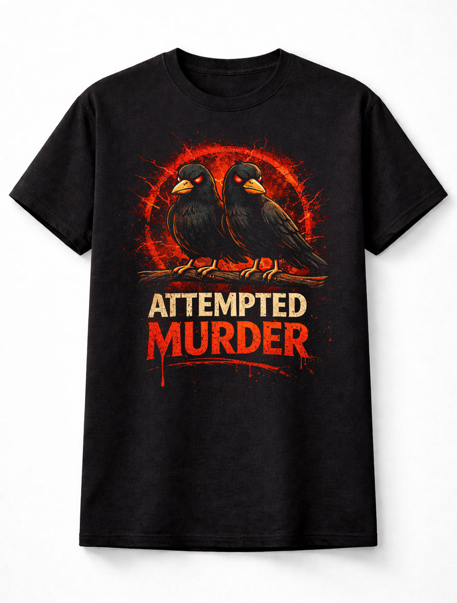 Attempted Murder Crow Raven Gothic Horror Graphic Unisex T-Shirt
