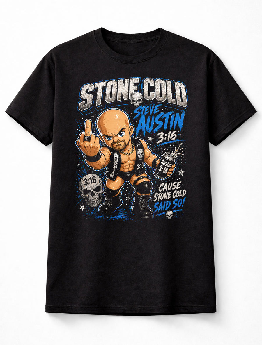 Stone Cold Steve Austin 3:16 Skull Beer Cartoon Attitude Era WWE Wrestling Unisex T-Shirt