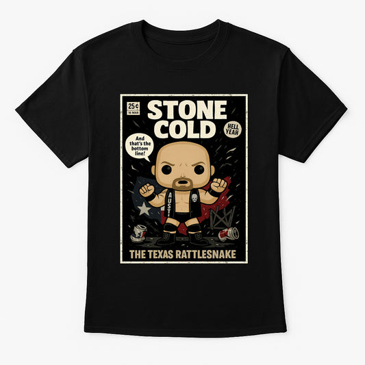 Stone Cold “Texas Rattlesnake” Funko Pop Style Unisex T-Shirt WWE Retro Comic Style