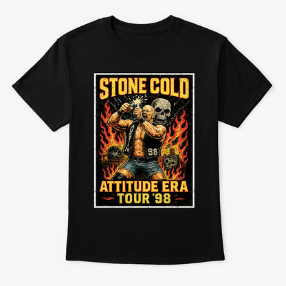 Stone Cold Attitude Era Tour Retro Wrestling Unisex Adults & Kids T-Shirt