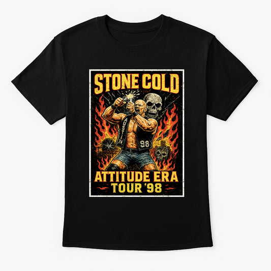 Stone Cold Attitude Era Tour Retro Wrestling Unisex Adults & Kids T-Shirt