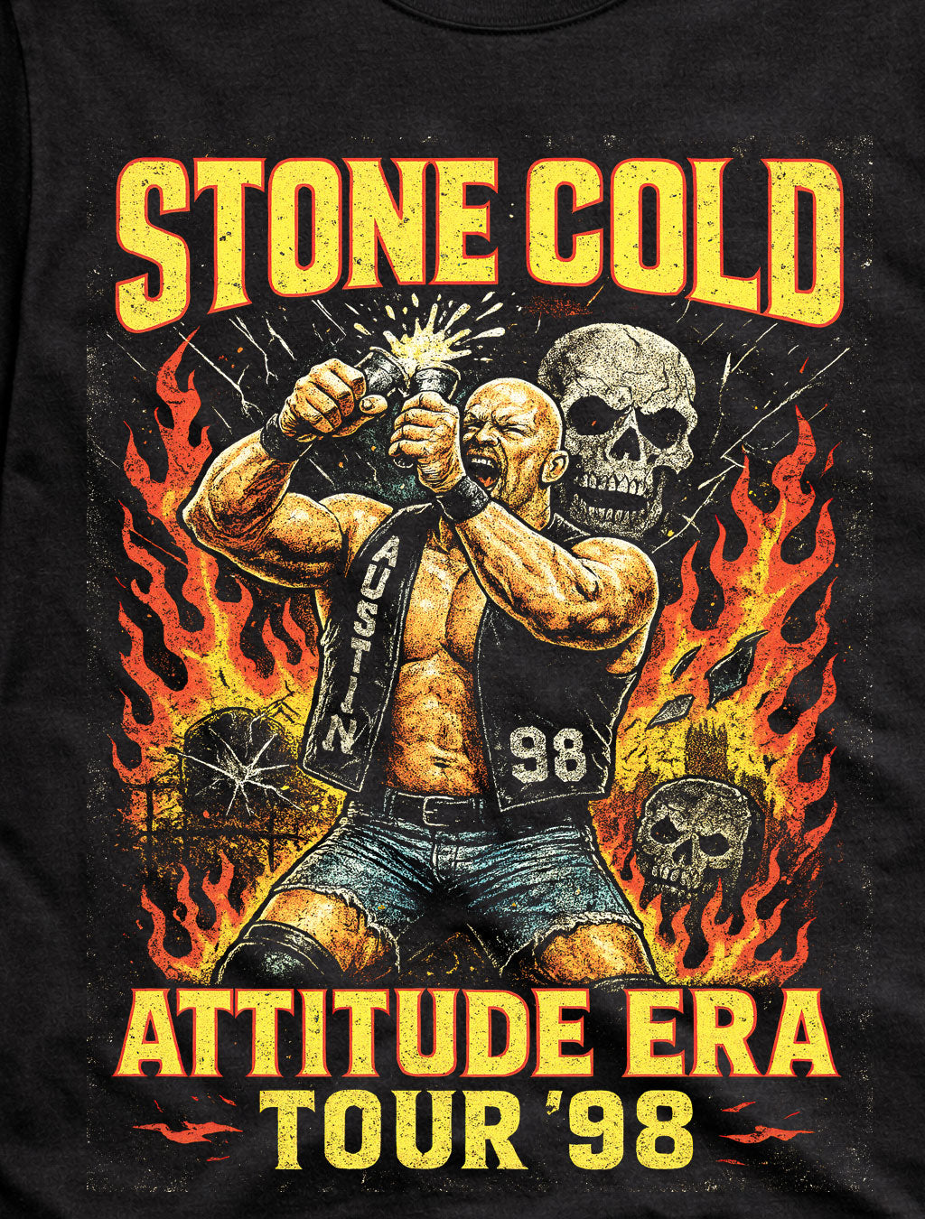 “Stone Cold” Steve Austin – The Texas Rattlesnake Attitude Era Tour ’98 Adults & Kids Unisex T-Shirt
