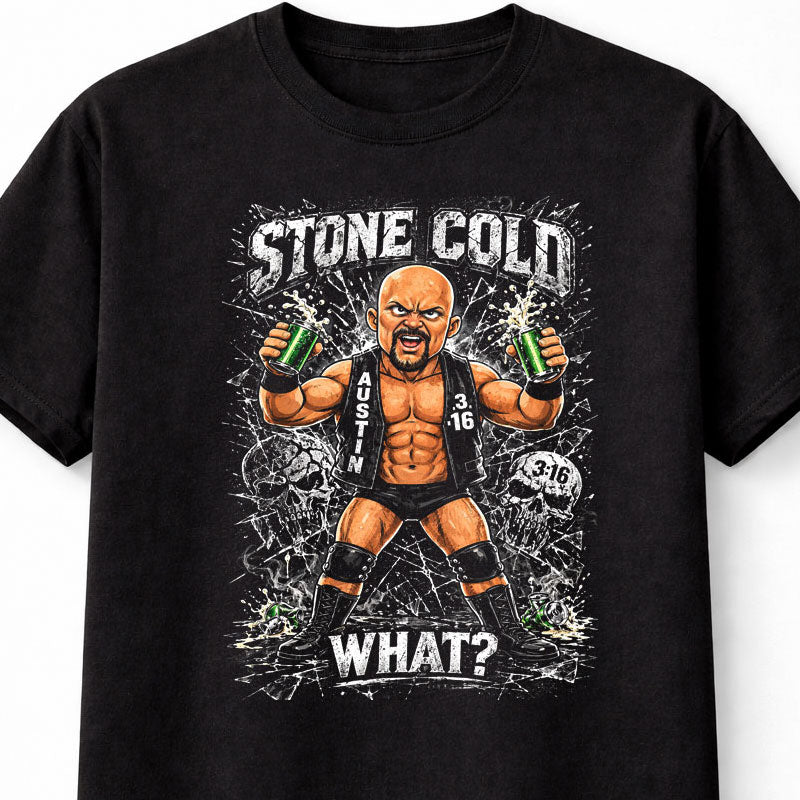 Stone Cold Austin 3:16 Wrestling Graphic T-Shirt Cartoon Wrestler Beer Smash Skull Design What Catchphrase Fan Tee Adults & Kids Unisex T-Shirt