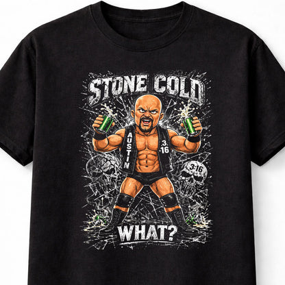 Stone Cold Austin 3:16 Wrestling Graphic T-Shirt Cartoon Wrestler Beer Smash Skull Design What Catchphrase Fan Tee Adults & Kids Unisex T-Shirt