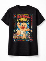 Japanese Baby Kaiju Monster Kawaii City Rampage Graphic Unisex T-Shirt