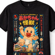 Japanese Baby Kaiju Monster Kawaii City Rampage Graphic Unisex T-Shirt