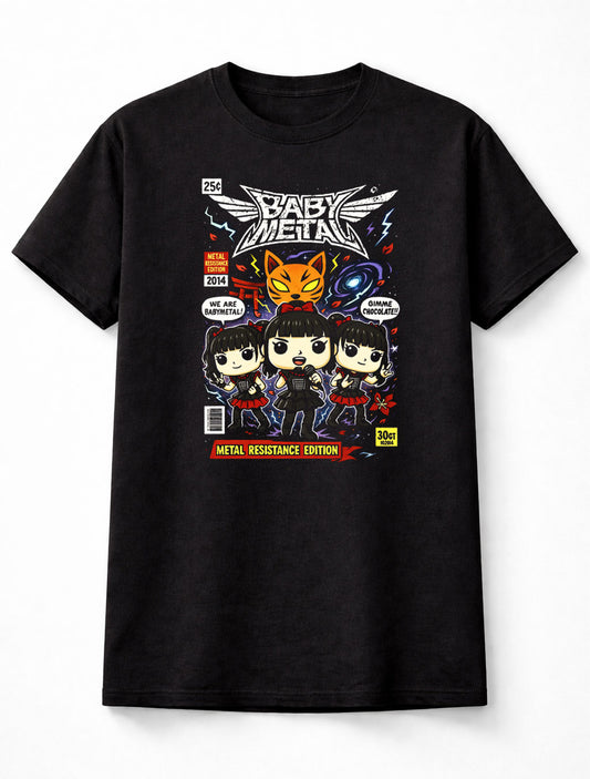 Babymetal T-Shirt Metal Resistance Kawaii Unisex Black Graphic Tee