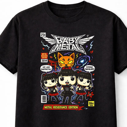 Babymetal T-Shirt Metal Resistance Kawaii Unisex Black Graphic Tee