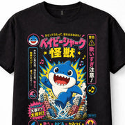 Baby Shark Japanese Kaiju Kawaii Cartoon City Rampage Unisex T-Shirt