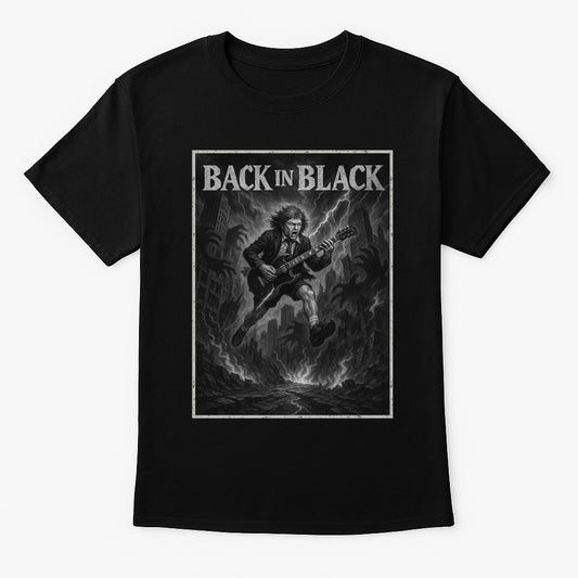 AC/DC Back in Black Unisex T-Shirt Classic Rock Heavy Metal Tee