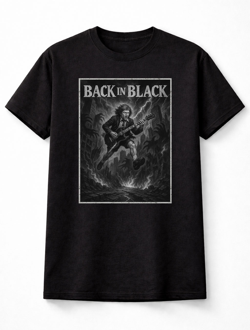 AC/DC Back In Black Angus Young High Voltage Rock Legend Adults & Kids Unisex T-Shirt